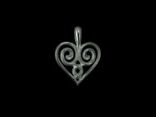 Load image into Gallery viewer, Odin's Heart silver necklace