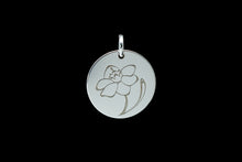 Load image into Gallery viewer, Sterling Silver Birth Month Flower Necklace