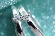 Load image into Gallery viewer, Silver Hoop Earrings with White Cubic Zirconia