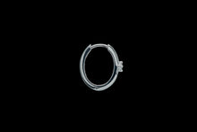 Load image into Gallery viewer, Silver Hoop Earrings with White Cubic Zirconia