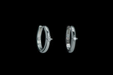 Load image into Gallery viewer, Silver Hoop Earrings with White Cubic Zirconia