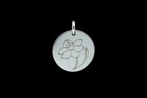 Sterling Silver Birth Month Flower Necklace
