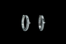 Load image into Gallery viewer, Silver Hoop Earrings with White Cubic Zirconia
